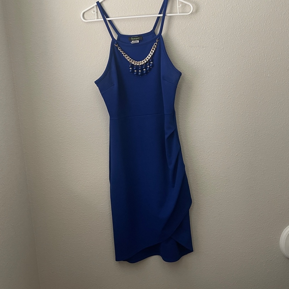Chic Royal Blue Sleeveless Mini Dress
